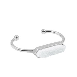 Kinsley Armelle silver cuff SNOW WHITE DRUZY bracelet.